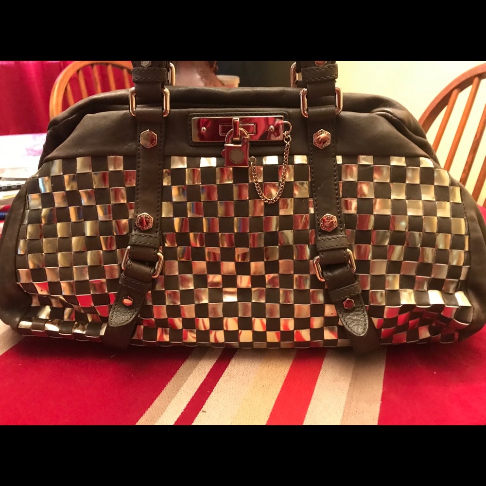 Marc By Marc Jacobs Metallic Check Satchel